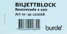 Biljettblock 1-100 bl