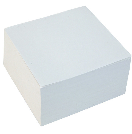 Blockkub 10x10x5cm limmad vit