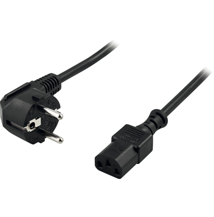 Apparatkabel jordad 2m svart