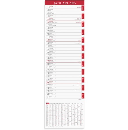 Stor Bordskalender flik 2025