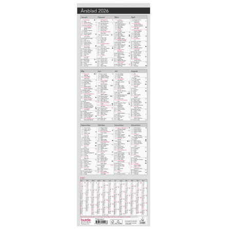 Kalender 2026 rsblad