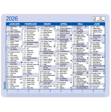 Kalender 2026 Kalenderkort