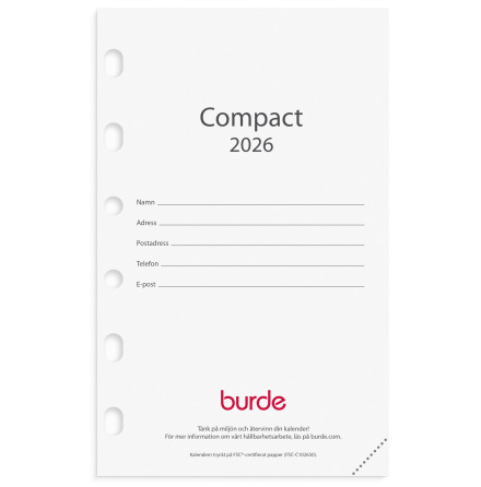 Compact kalendersats 2026