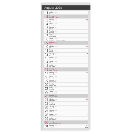 Liten Bordskalender Elegant 26