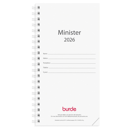 Kalender 2026 Minister refill