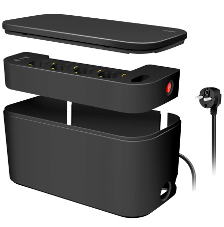 Kabelgmma med grenuttag svart