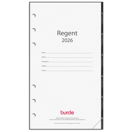 Kalender 2026 Regent grundsats